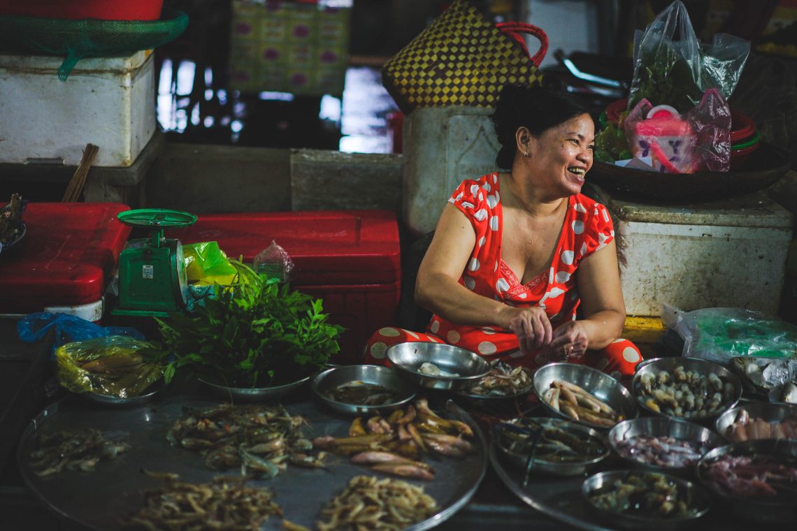 Mark, Ben Tre Market, Saigon, Mekong Delta, Lebensfreue, lächeln, Fisch, Meeresfrüchte, Food Tour, Rundreise, Kleingruppe, traditionell, exotisch, Land und Leute, Backpacker, Vietnam