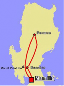 Reiseroute Terassen von Banaue